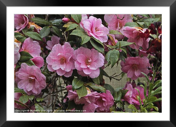 Camellia Tapestry Framed Mounted Print by Michelle Orai