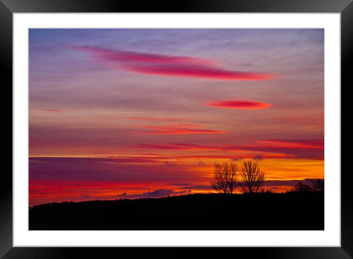 Lenticular Cloud Sunrise Framed Mounted Print by Adrian Maricic