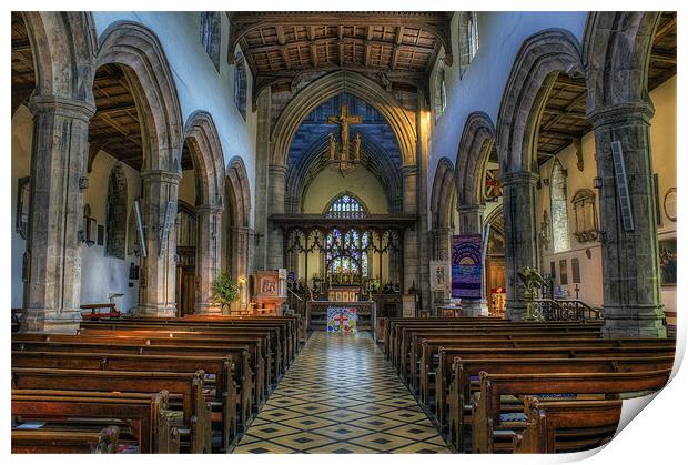 Bangor Cathedral v2 Print by Ian Mitchell