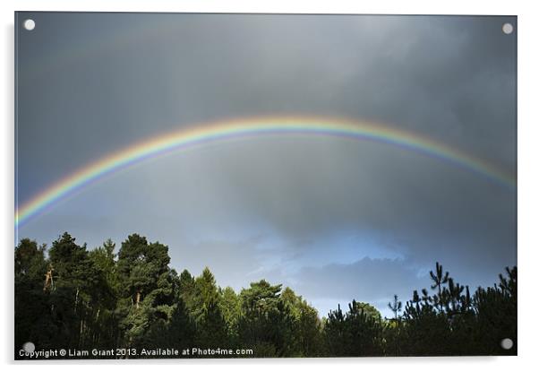 Rainbow over Thetford Forest. Norfolk, UK Acrylic by Liam Grant