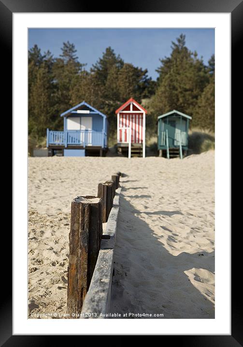 Beach huts. Wells-next-the-sea. Framed Mounted Print by Liam Grant