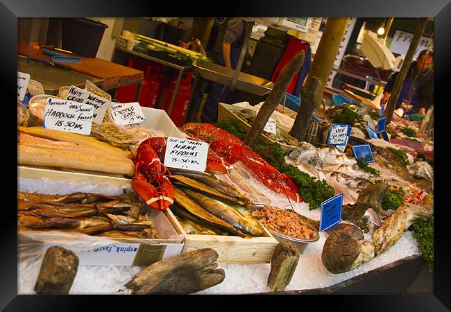 Fish Stall Borough Market Framed Print by David French