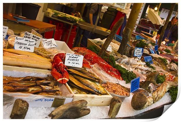 Fish Stall Borough Market Print by David French
