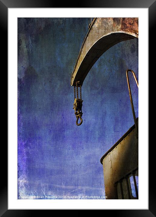 The Steam Crane Framed Mounted Print by Brian Roscorla