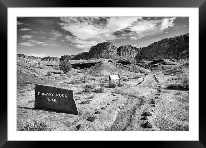 Chimney Rock Trail Framed Mounted Print by simon  davies