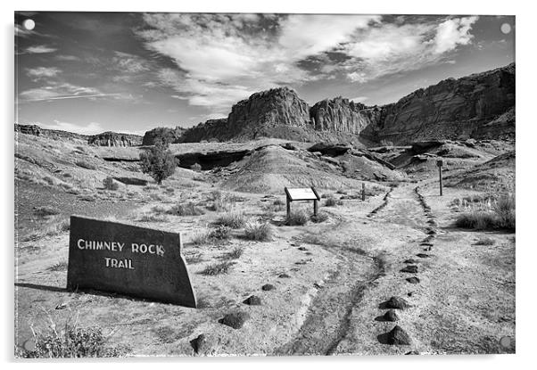Chimney Rock Trail Acrylic by simon  davies