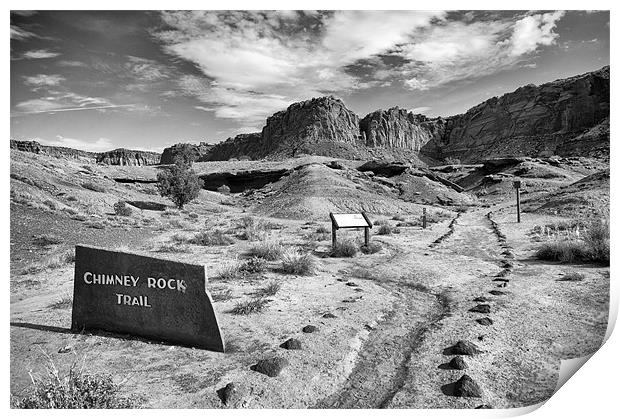 Chimney Rock Trail Print by simon  davies