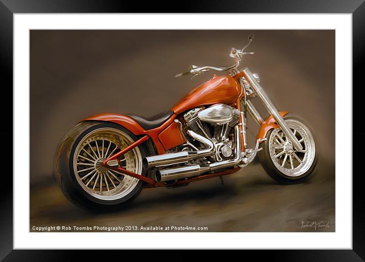 CUSTOM HARLEY PAINTING Framed Mounted Print by Rob Toombs