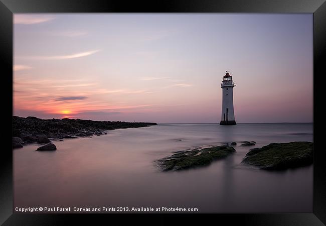 New Brighton long sunset Framed Print by Paul Farrell Photography