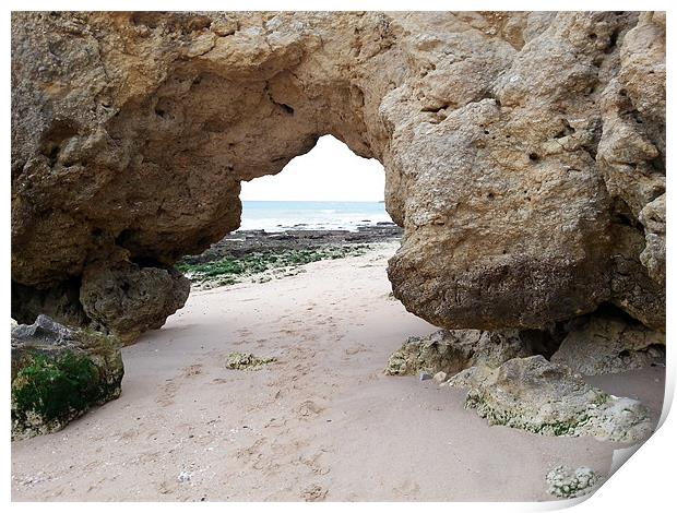 Rock Arch, Albufeira, Portugal Print by Lee Osborne