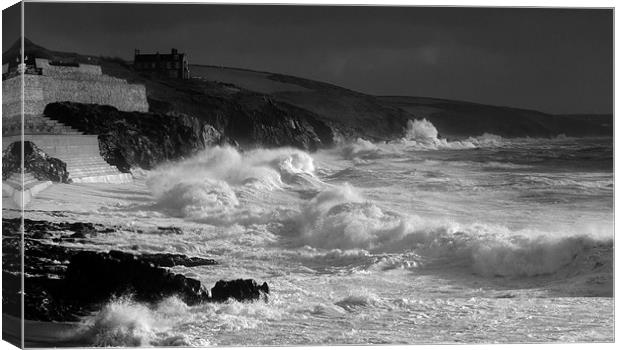 Porthleven Storm Canvas Print by Steve Cowe