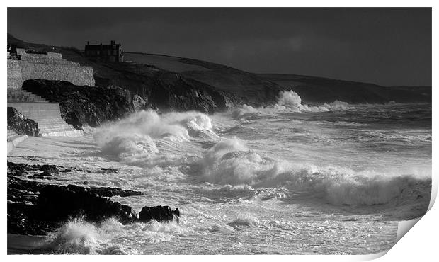 Porthleven Storm Print by Steve Cowe