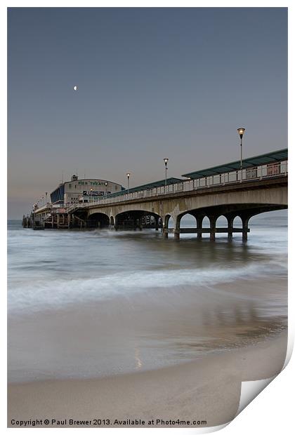 Bournemouth Pier at Sunrise Print by Paul Brewer