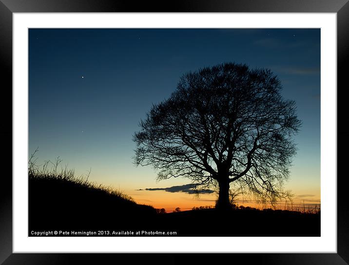 Silhouette, sunset and star Framed Mounted Print by Pete Hemington