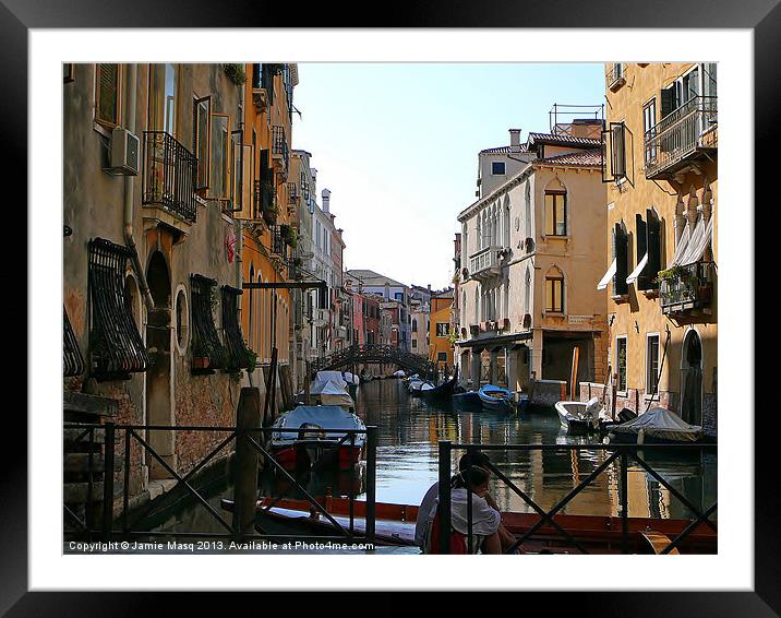 Venetian Canal Framed Mounted Print by Anna Lewis