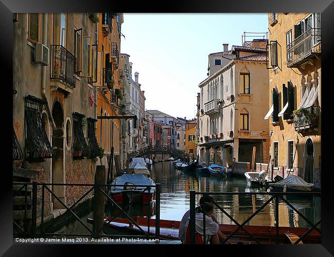 Venetian Canal Framed Print by Anna Lewis