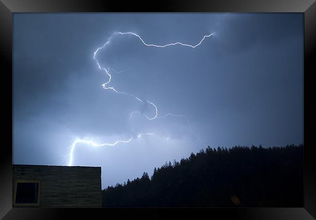 Lightning over Rocks Resort, Switzerland. Framed Print by Scott Simpson