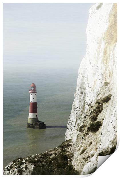 Misty lighthouse Print by Richard Thomas
