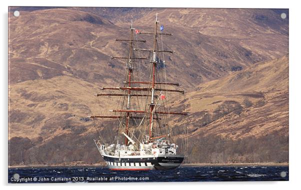 Majestic Tall Ship on Loch Linnhe Acrylic by John Cameron