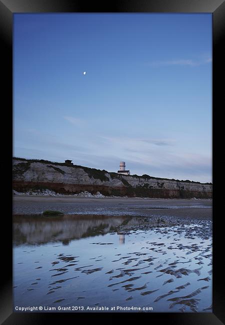Lighthouse and Cliffs at Dawn. Old Hunstanton, Nor Framed Print by Liam Grant