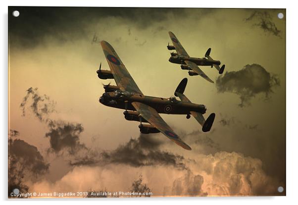 Lancaster Fire In The Sky Acrylic by J Biggadike