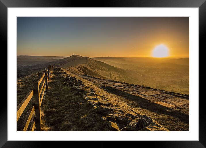 Castleton and the Great Ridge. Framed Mounted Print by Phil Tinkler