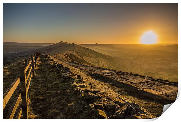 Castleton and the Great Ridge. Print by Phil Tinkler