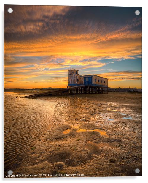 Lifeboat Station Sunset Acrylic by Wight Landscapes