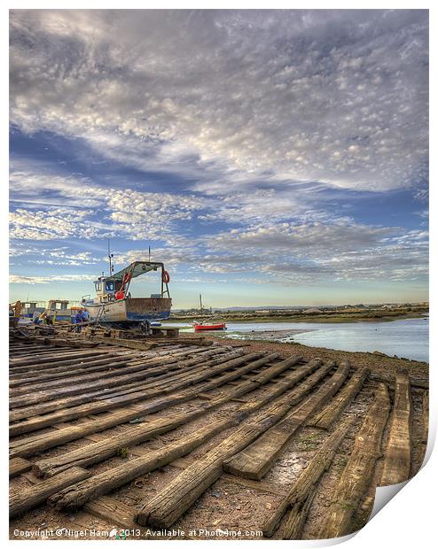 Boatyard Slipway Print by Wight Landscapes