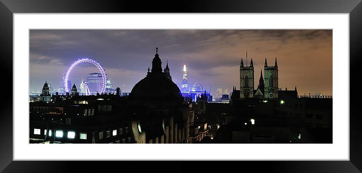 Night time London Framed Mounted Print by Christopher Kurton
