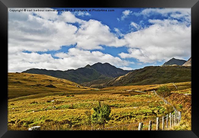 Towards Snowdon Framed Print by carl barbour canvas