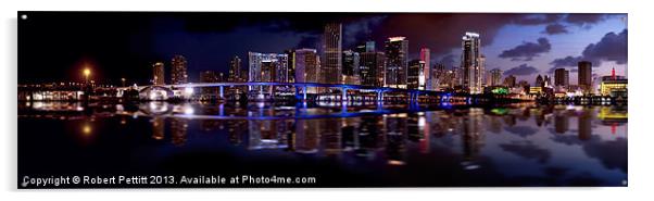 Miamis Night Acrylic by Robert Pettitt