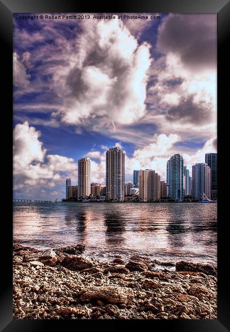 Miami at Dusk Framed Print by Robert Pettitt