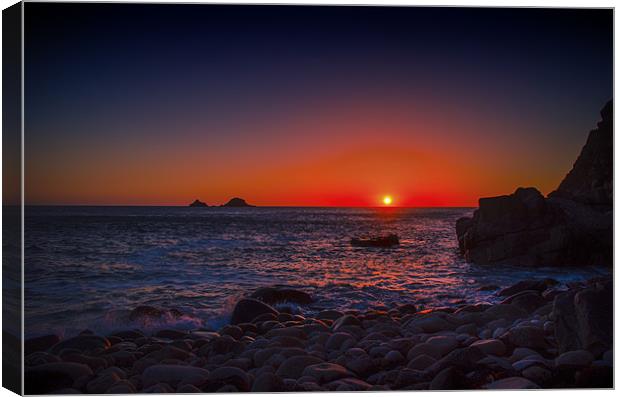 Cornish sunset Canvas Print by Steve Cowe