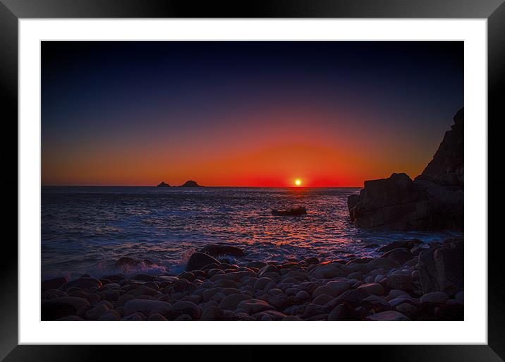 Cornish sunset Framed Mounted Print by Steve Cowe