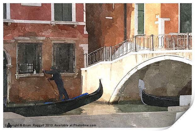 Venice Rush Hour Print by Brian  Raggatt