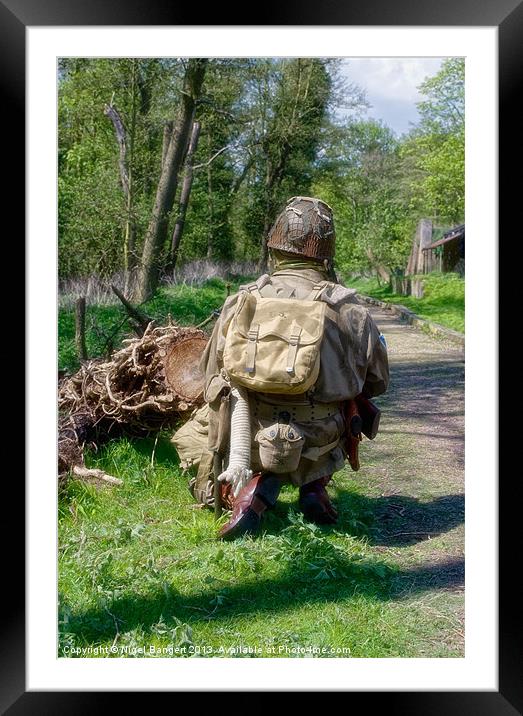 WW2 American Soldier Framed Mounted Print by Nigel Bangert
