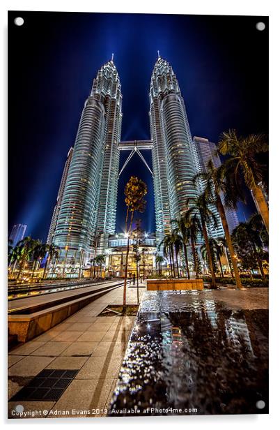 Petronas Towers Kuala Lumpur Acrylic by Adrian Evans
