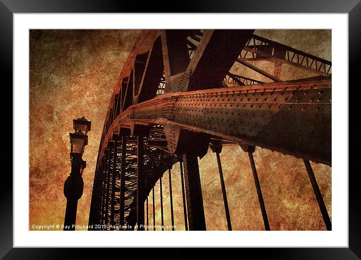 Tyne Bridge Textured Framed Mounted Print by Ray Pritchard