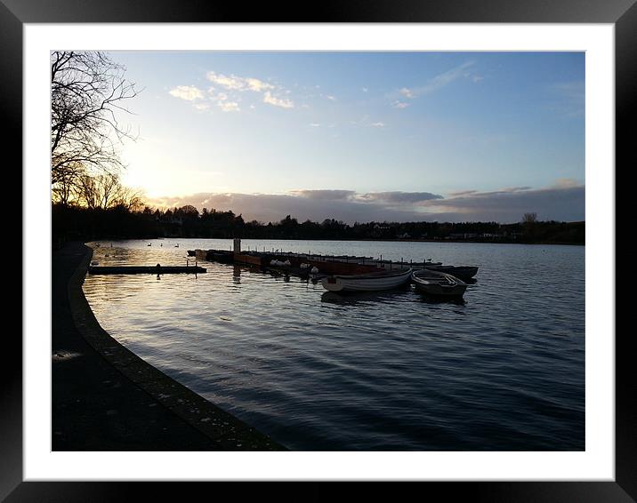Sunset on Linlithgow Loch Framed Mounted Print by Lee Osborne