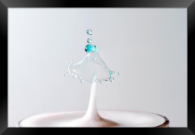 fluid Art droplet splash Framed Print by Terry Pearce