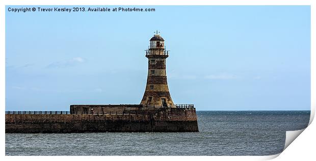 Roker Pier and Lighthouse Print by Trevor Kersley RIP