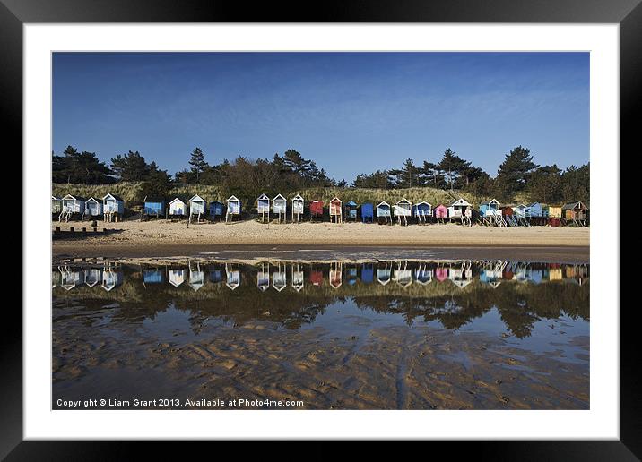 Beach huts. Wells-next-the-sea. Framed Mounted Print by Liam Grant