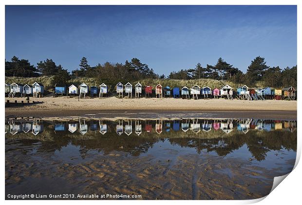 Beach huts. Wells-next-the-sea. Print by Liam Grant