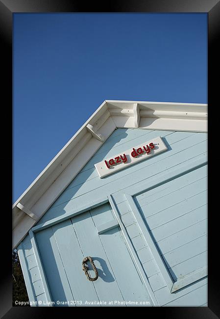 Beach hut. Wells-next-the-sea Framed Print by Liam Grant