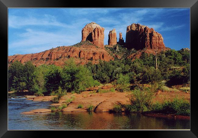 Red Rock Crossing  Framed Print by Steve Bieberich