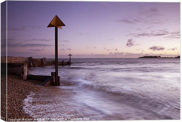 Hightide at dawn, Wells-next-the-sea, Norfolk, UK Canvas Print by Liam Grant