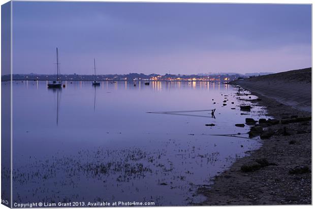 Boats at twilight, Wells-next-the-Sea Canvas Print by Liam Grant