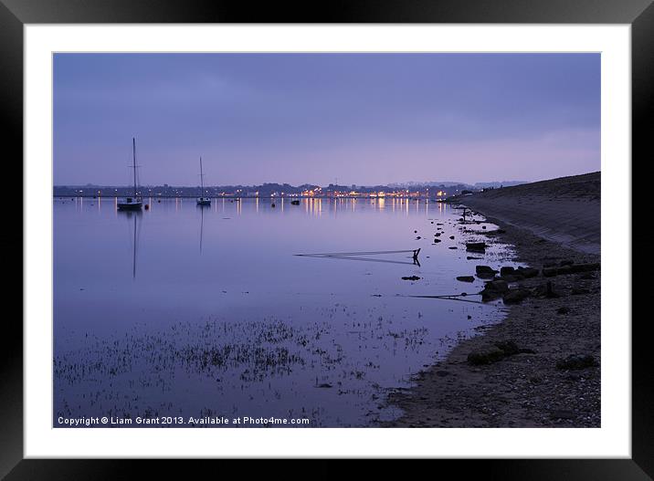 Boats at twilight, Wells-next-the-Sea Framed Mounted Print by Liam Grant
