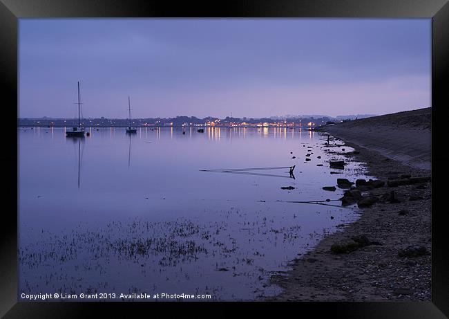 Boats at twilight, Wells-next-the-Sea Framed Print by Liam Grant